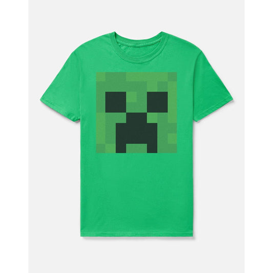 Adult Green Creeper T Shirt - Minecraft KELLY GREEN