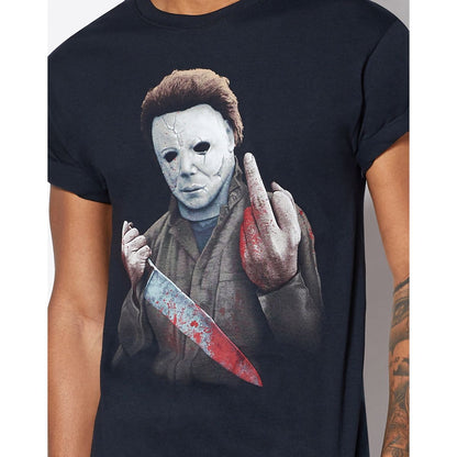 Middle Finger Michael Myers T Shirt - Halloween BLACK