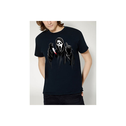 Ghost Face Middle Finger T Shirt BLACK