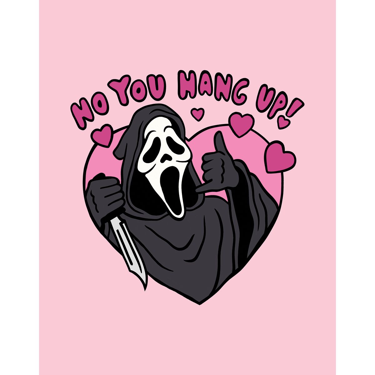 Ghost Face No You Hang Up T Shirt PINK