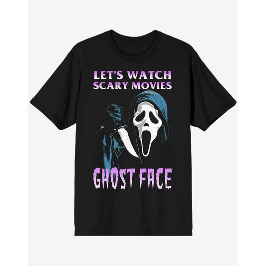 Ghost Face Let's Watch Scary Movies T Shirt BLACK