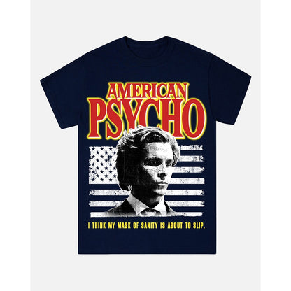 American Psycho Flag T Shirt NAVY