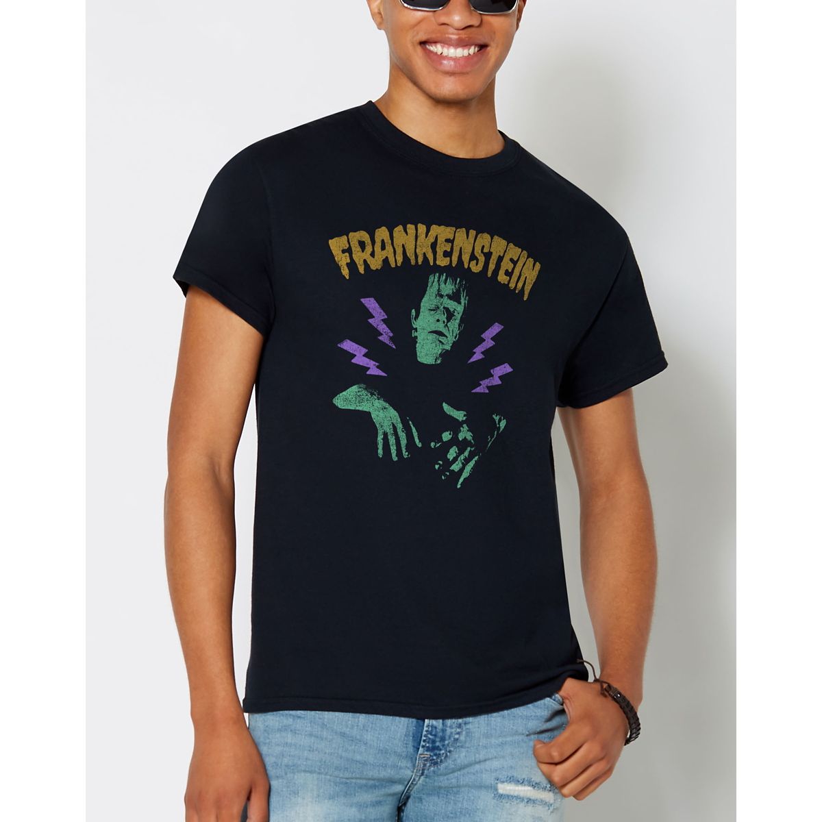 Frankenstein T Shirt - Universal Monsters BLACK
