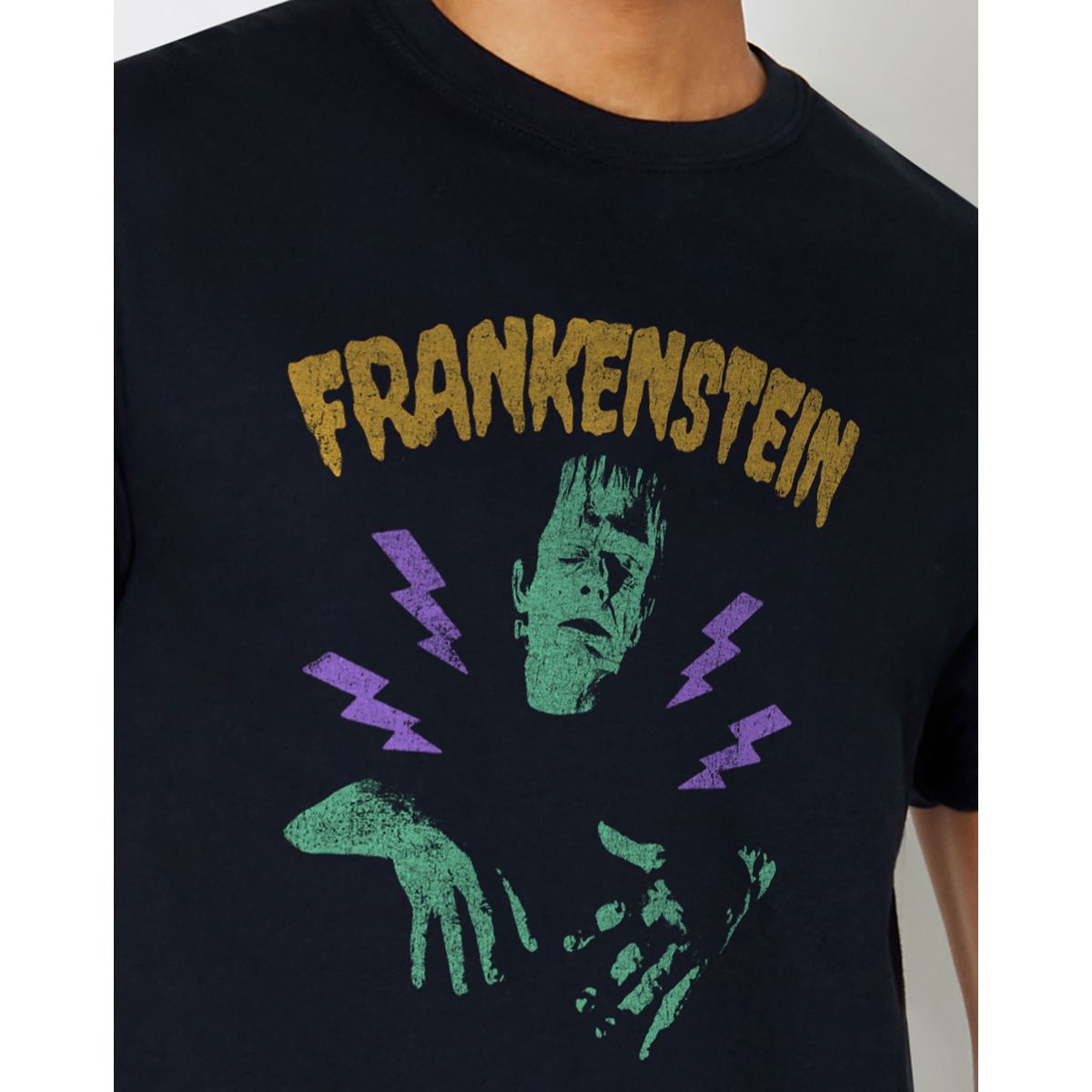 Frankenstein T Shirt - Universal Monsters BLACK
