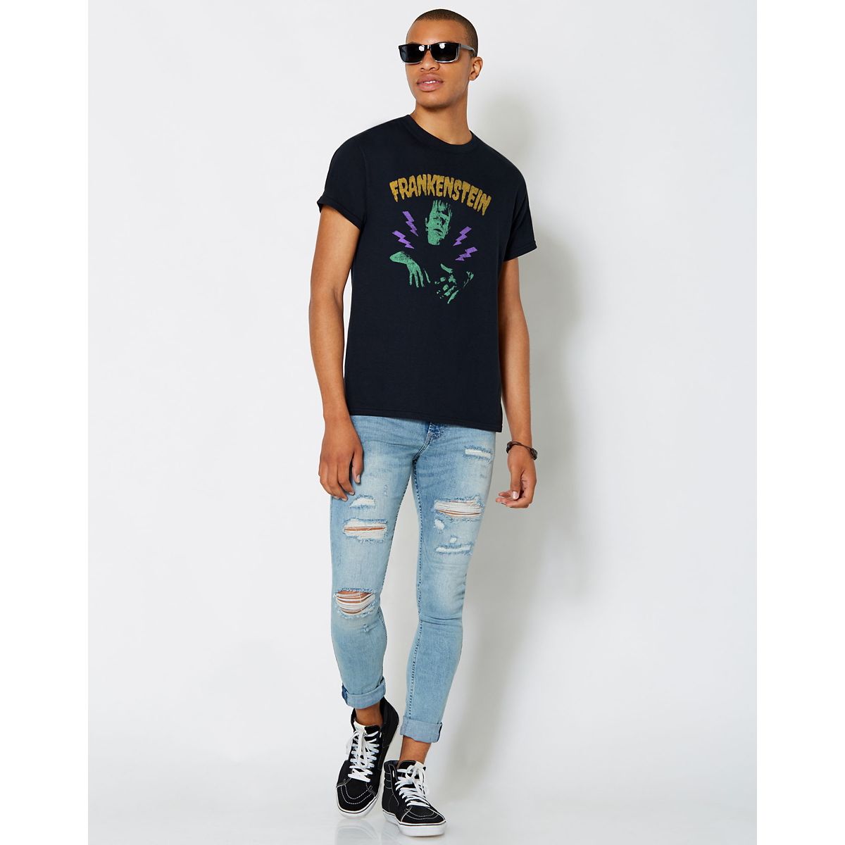 Frankenstein T Shirt - Universal Monsters BLACK