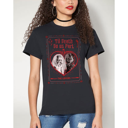Til Death Do Us Part Chucky and Tiffany T Shirt BLACK