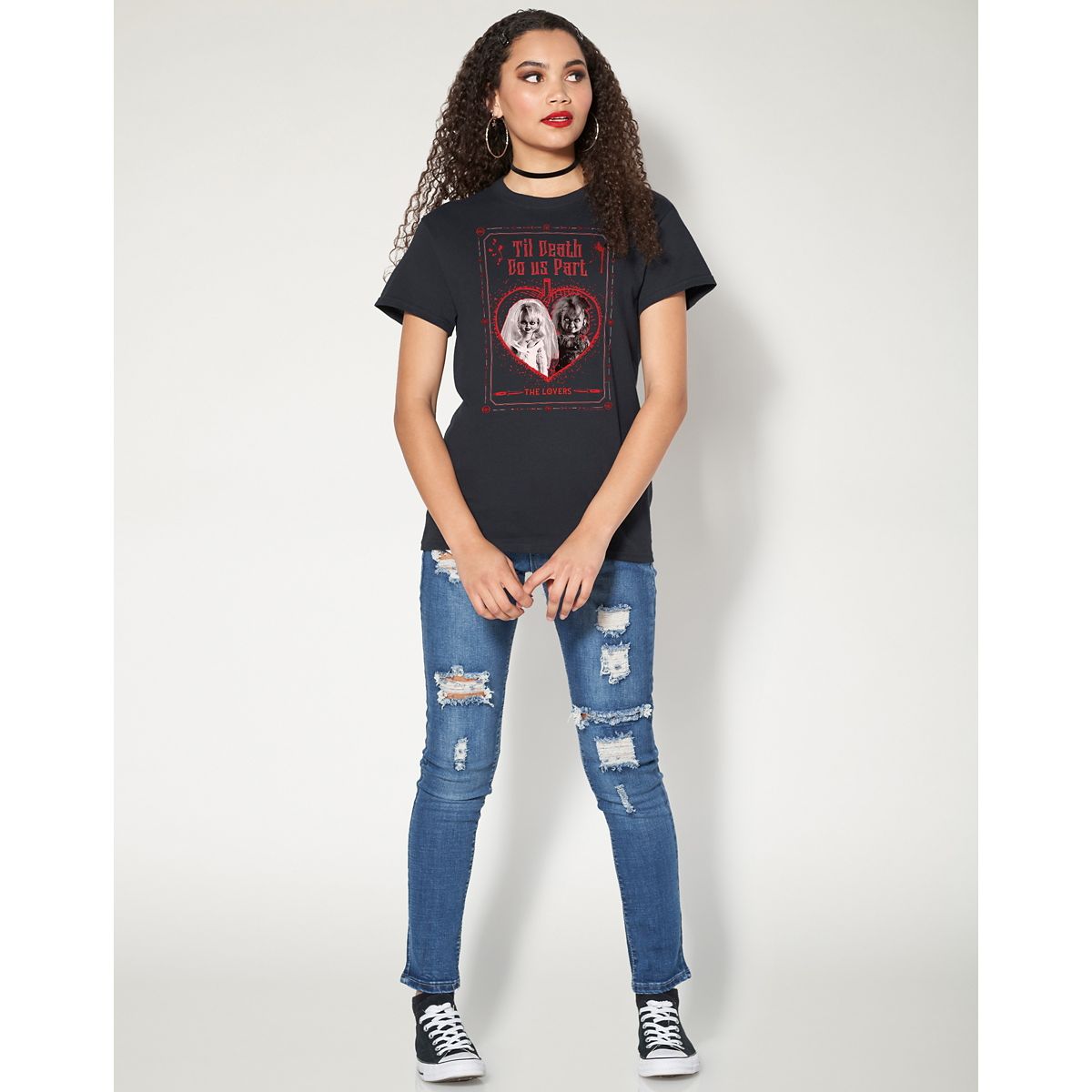 Til Death Do Us Part Chucky and Tiffany T Shirt BLACK