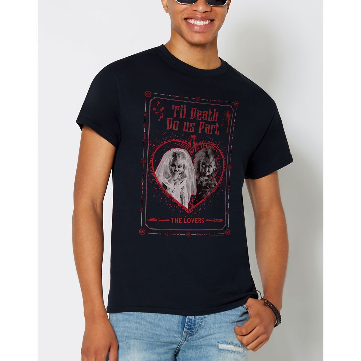 Til Death Do Us Part Chucky and Tiffany T Shirt BLACK
