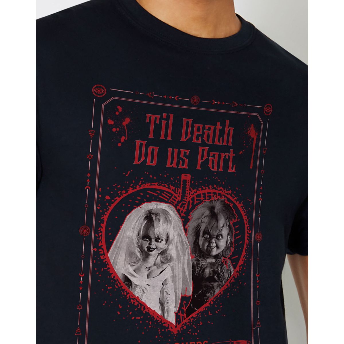 Til Death Do Us Part Chucky and Tiffany T Shirt BLACK
