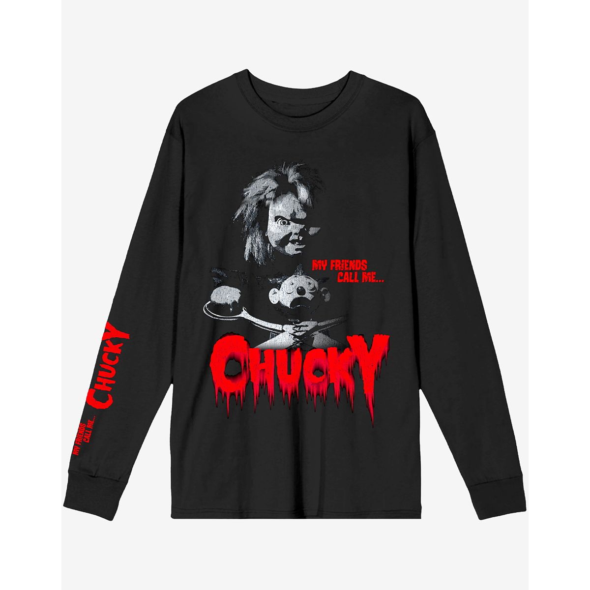My Friends Call Me Chucky Long Sleeve T Shirt BLACK