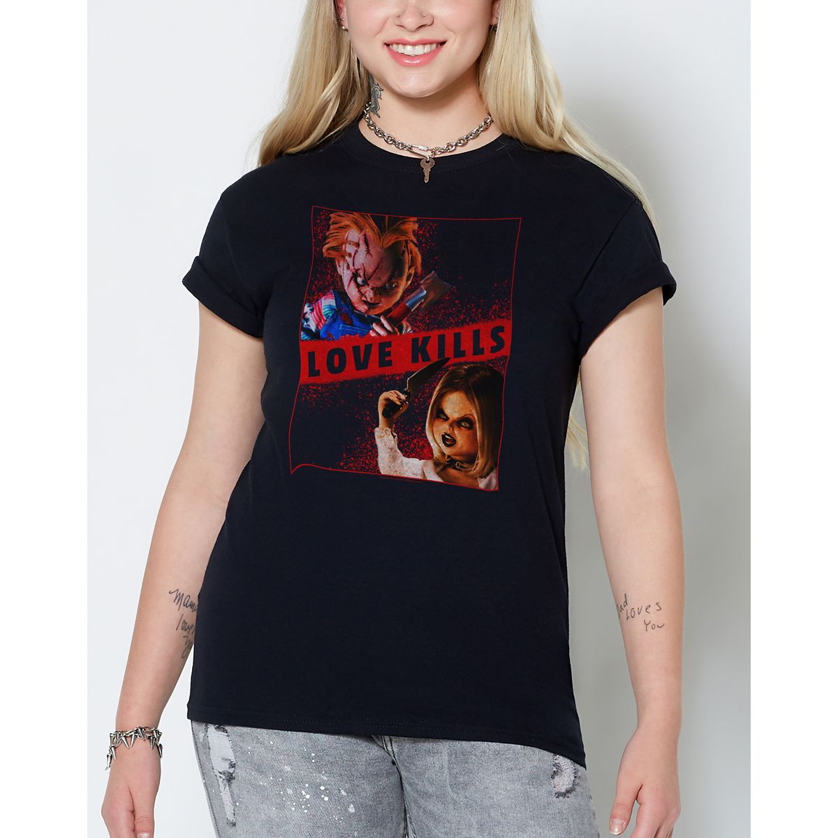 Love Kills Chucky T Shirt BLACK