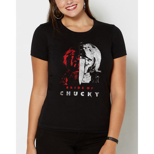 Split Bride of Chucky T Shirt BLACK