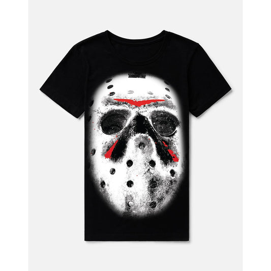 Jason Mask T Shirt - Friday the 13th BLACK