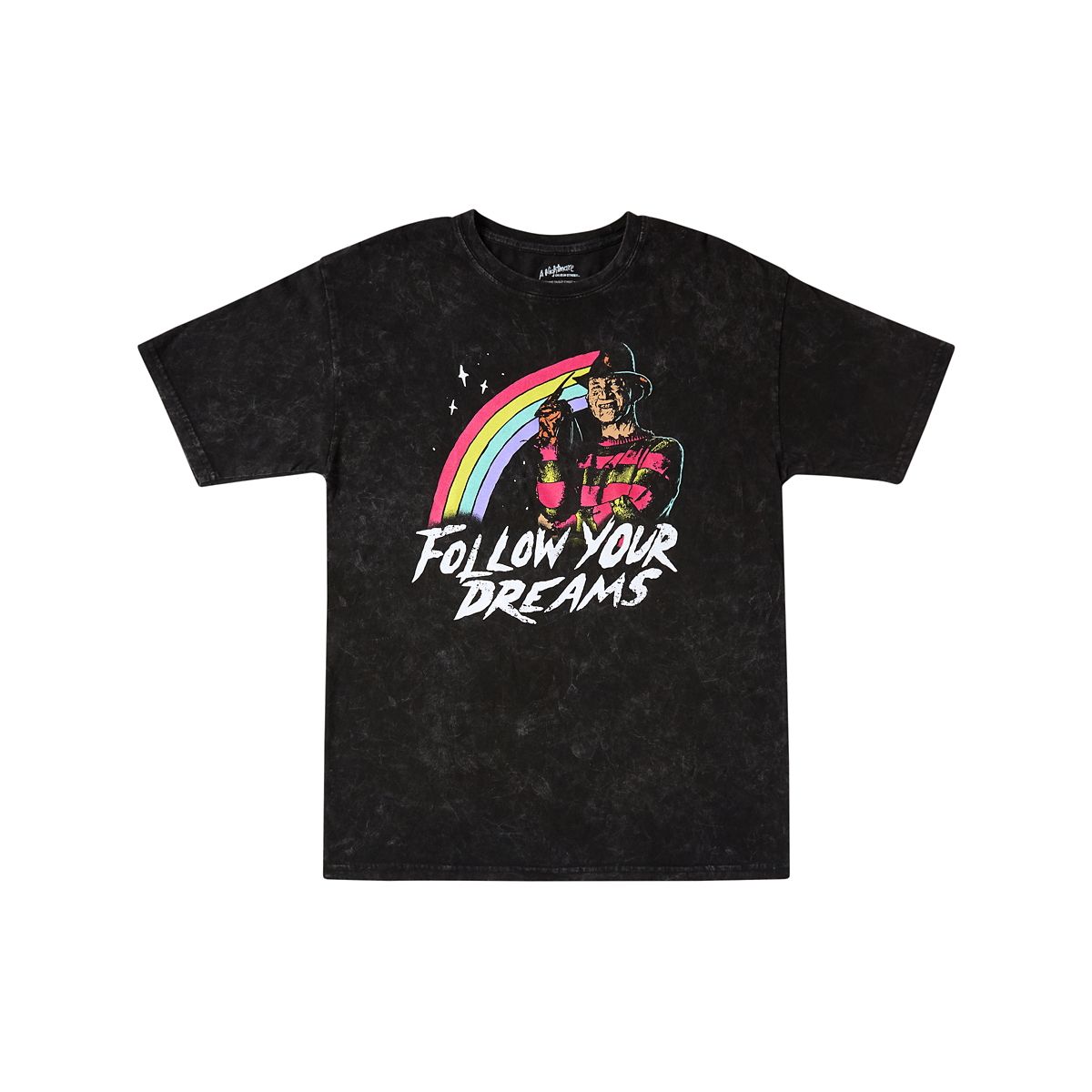 Freddy Krueger Rainbow T Shirt - Nightmare on Elm Street BLACK