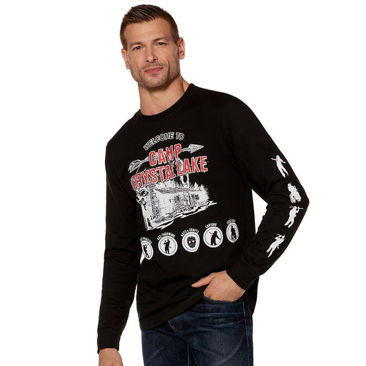 Camp Crystal Lake Long Sleeve T Shirt - Friday the 13th BLACK