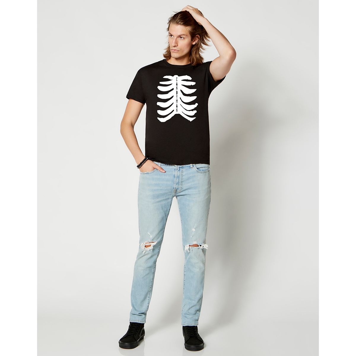 Rib Cage T Shirt - Candyman BLACK