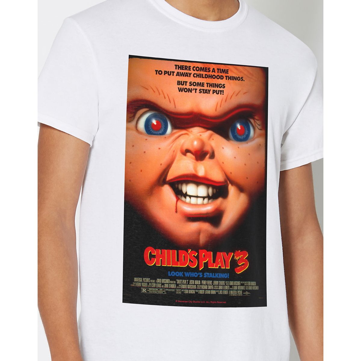 White Child's Play 3 Chucky T Shirt WHITE