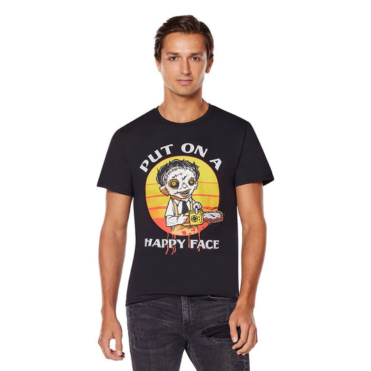 Happy Leatherface T Shirt - The Texas Chainsaw Massacre BLACK