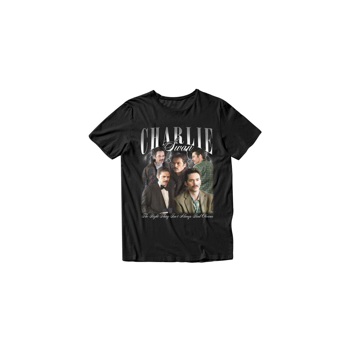 Charlie Swan T Shirt - Twilight BLACK