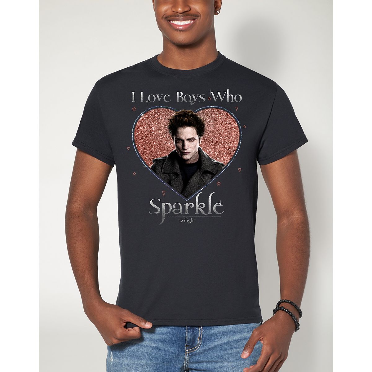 I Love Boys Who Sparkle T Shirt - Twilight BLACK