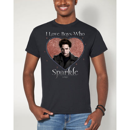 I Love Boys Who Sparkle T Shirt - Twilight BLACK