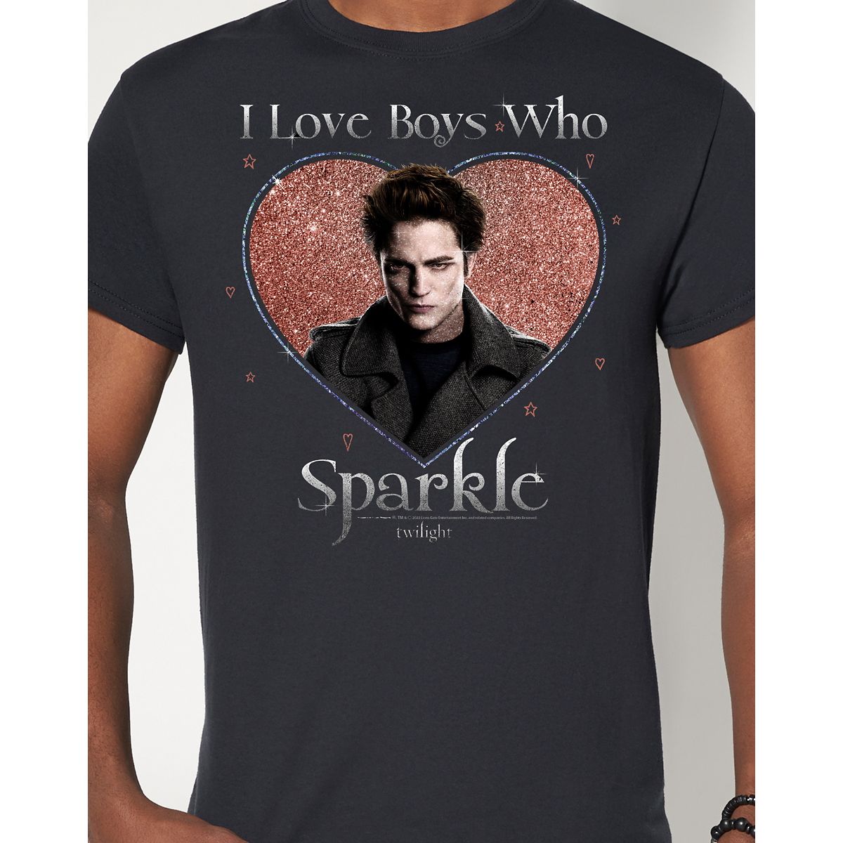 I Love Boys Who Sparkle T Shirt - Twilight BLACK