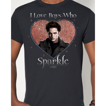 I Love Boys Who Sparkle T Shirt - Twilight BLACK