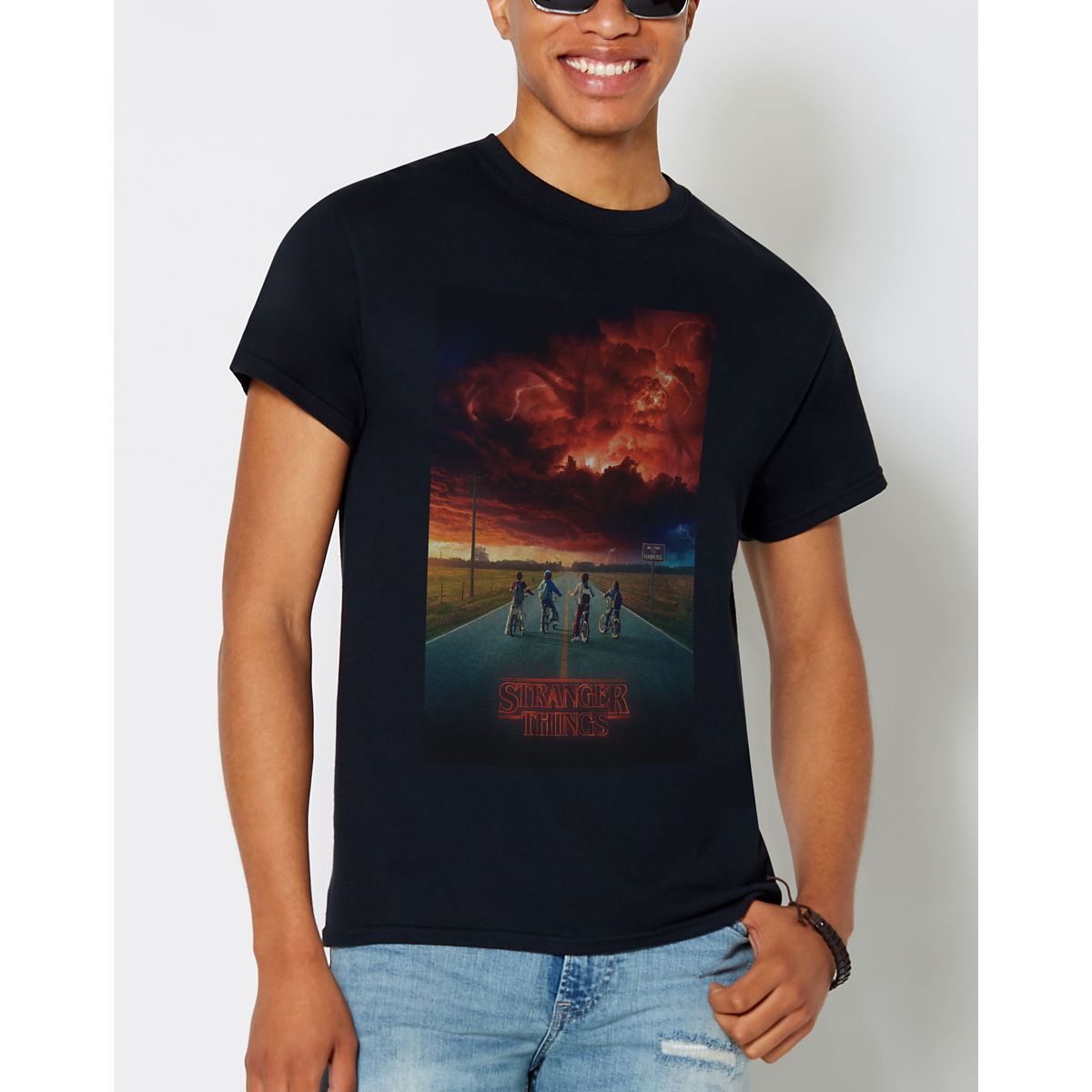 Road Stranger Things T Shirt BLACK