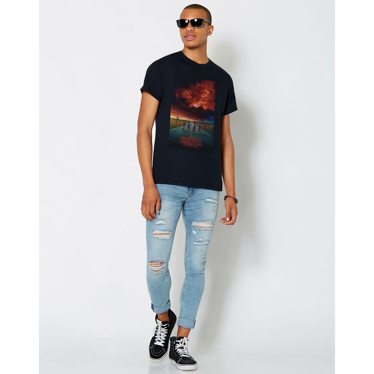 Road Stranger Things T Shirt BLACK