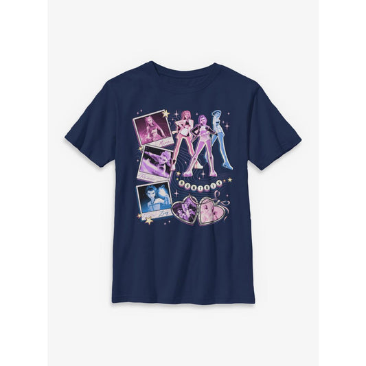 Kids Huntr/x Friendship Bracelet T Shirt - KPop Demon Hunters NAVY