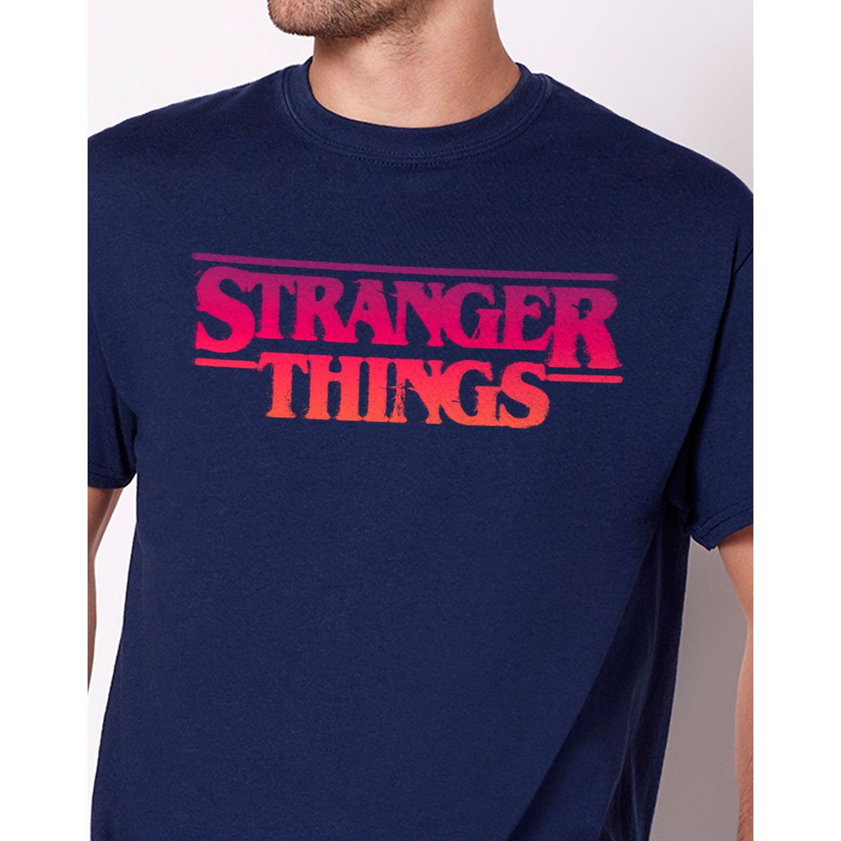 Stranger Things Logo T Shirt NAVY