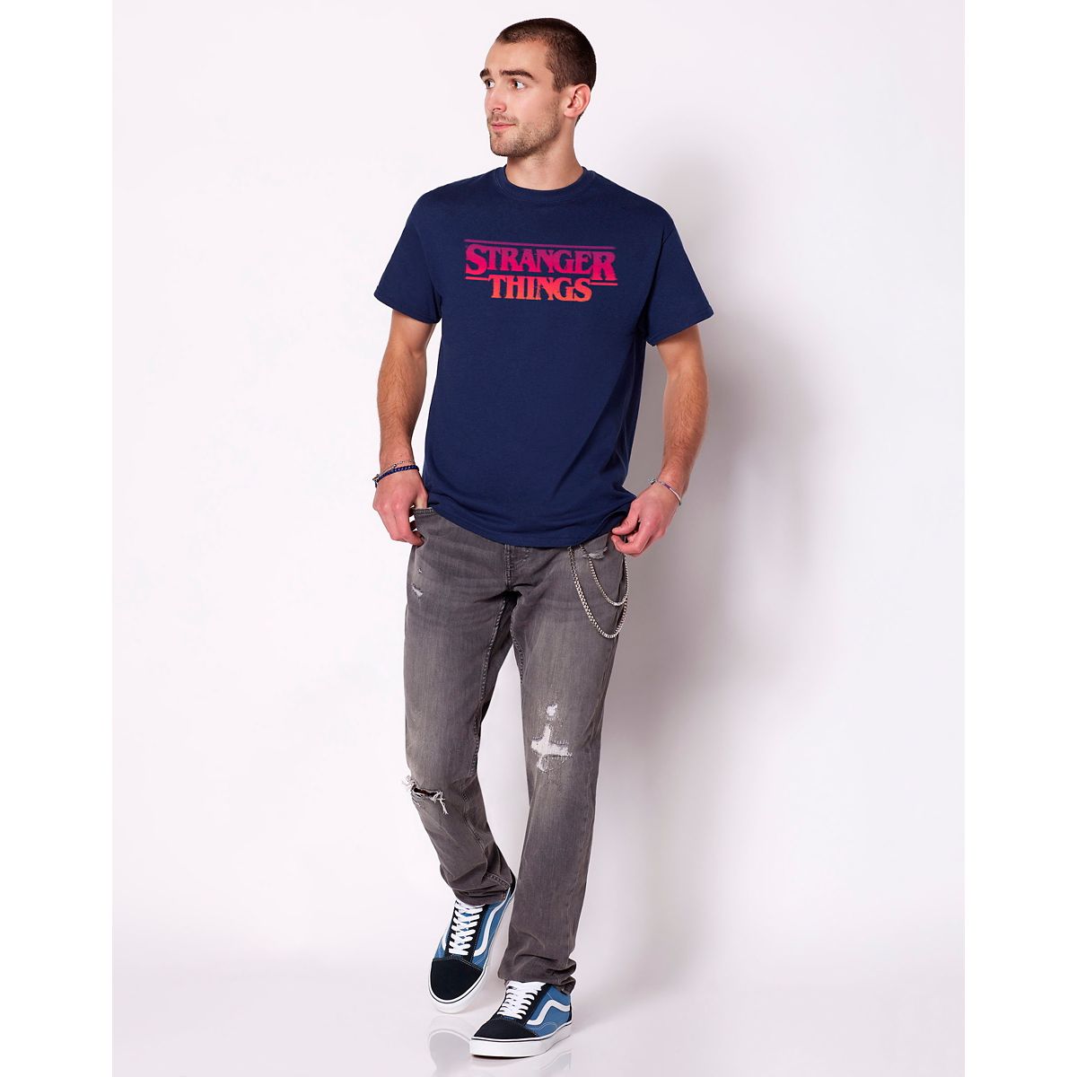 Stranger Things Logo T Shirt NAVY