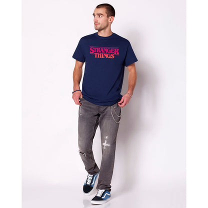 Stranger Things Logo T Shirt NAVY