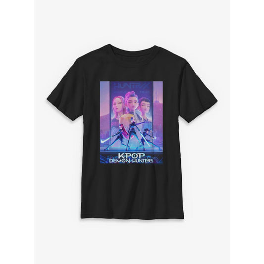 Kids Huntr/x World Tour T Shirt - KPop Demon Hunters BLACK