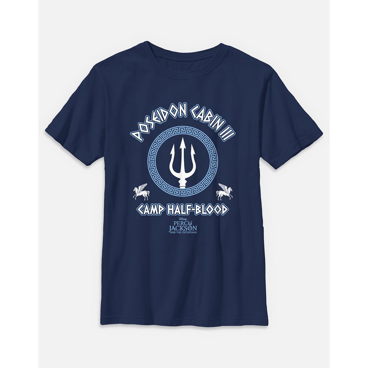Kids Percy Jackson Camp Half-Blood Poseidon Cabin III Navy T Shirt NAVY