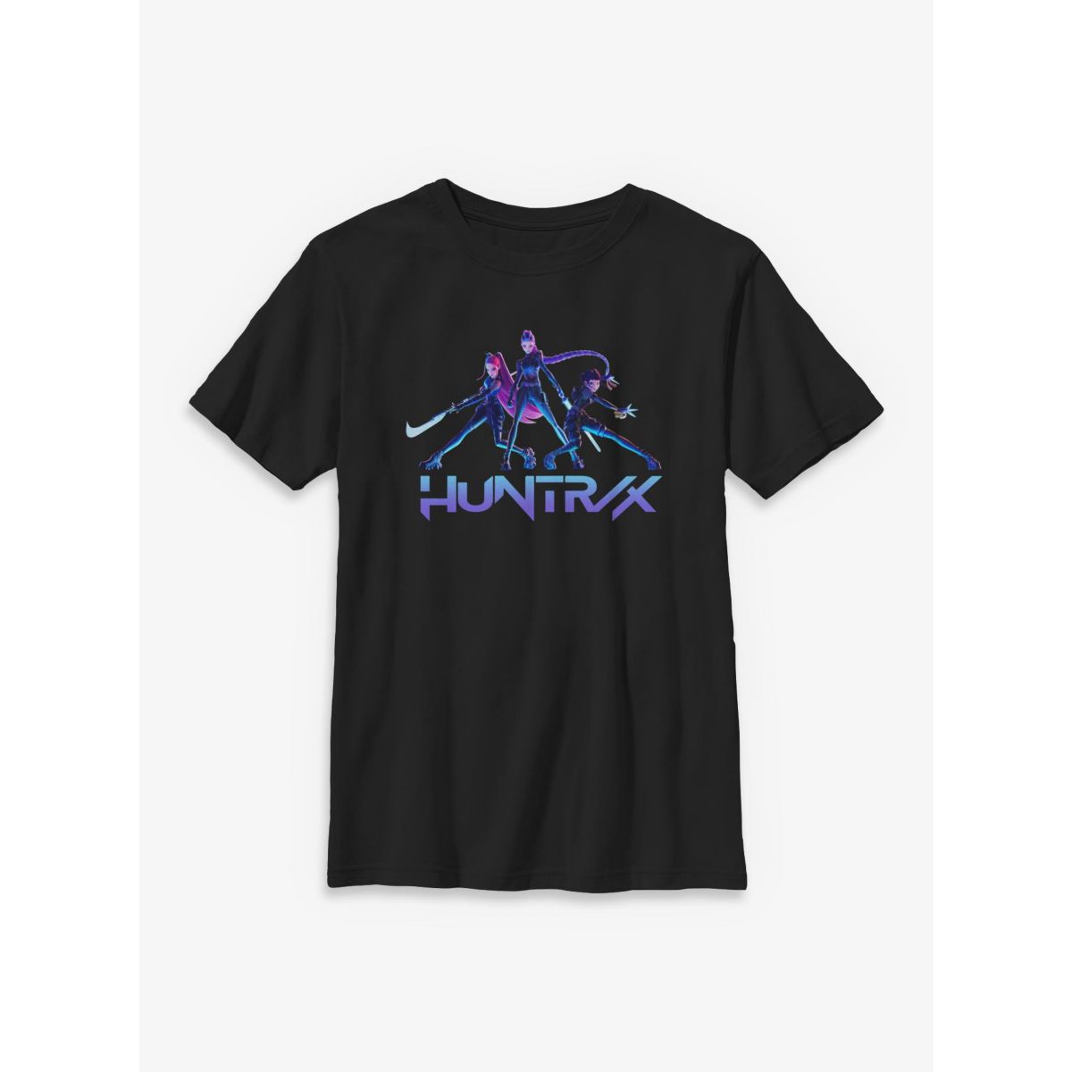 Kids Huntr/x Trio T Shirt - KPop Demon Hunters BLACK