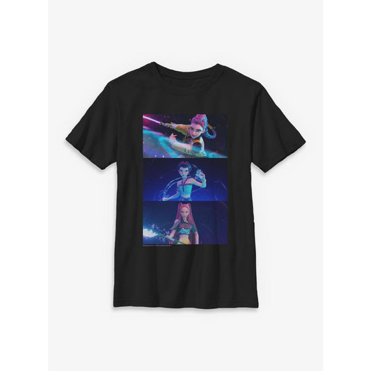 Kids Rumi Zoey and Mira T Shirt - KPop Demon Hunters BLACK