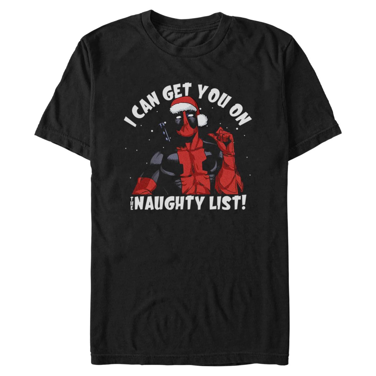 Deadpool The Naughty List T Shirt BLACK