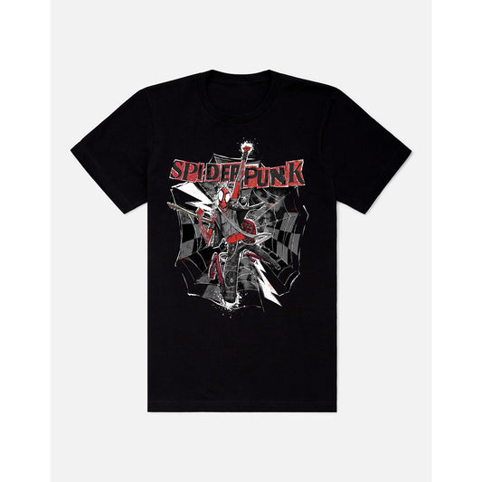 Spider-Punk T Shirt - Marvel BLACK