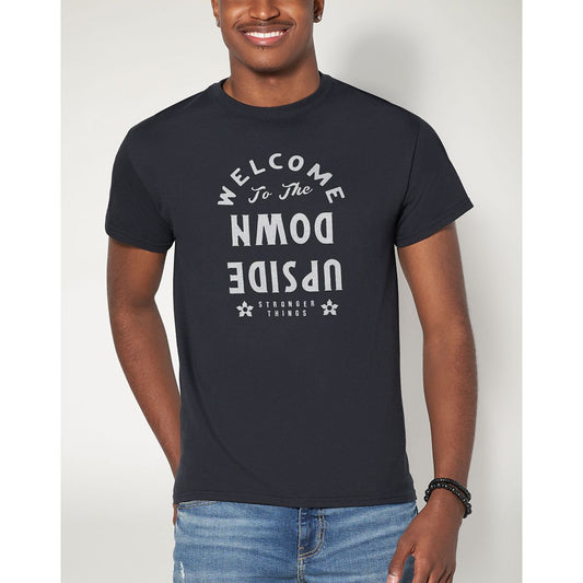 Welcome to the Upside Down T Shirt - Stranger Things BLACK