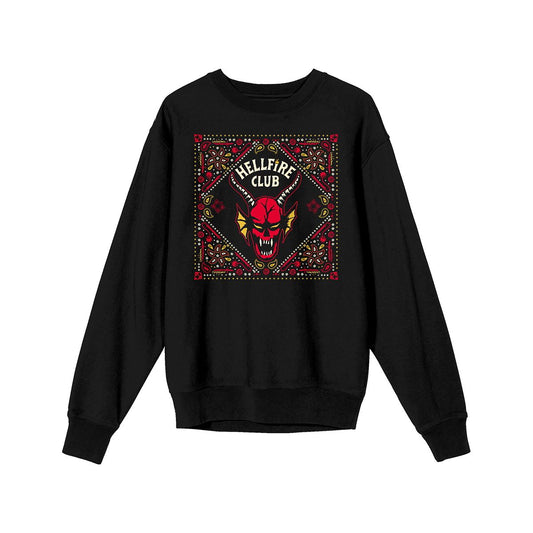 Stranger Things Hellfire Club Crewneck Sweatshirt BLACK