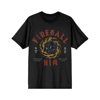 Stranger Things Fireball Him T Shirt BLACK
