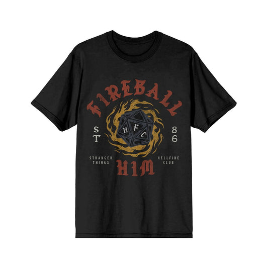 Stranger Things Fireball Him T Shirt BLACK