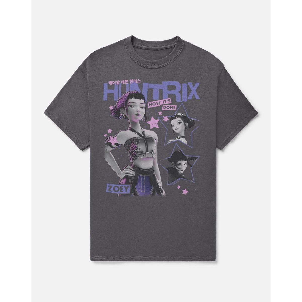 Huntr/x Zoey T Shirt - KPop Demon Hunters CHARCOAL