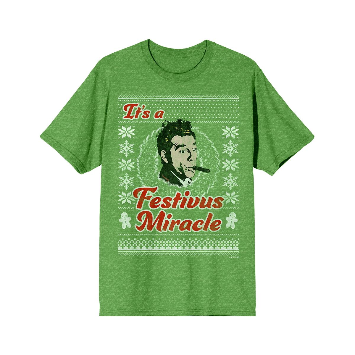 Kramer It's a Festivus Miracle  T Shirt - Seinfeld GREEN