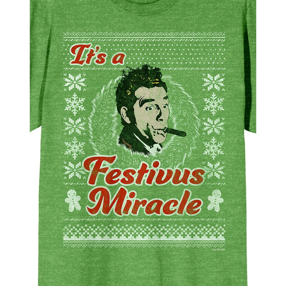 Kramer It's a Festivus Miracle  T Shirt - Seinfeld GREEN