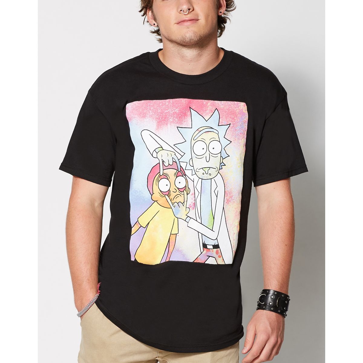 Neon Rick and Morty T Shirt BLACK