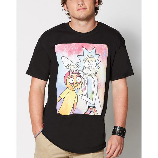 Neon Rick and Morty T Shirt BLACK