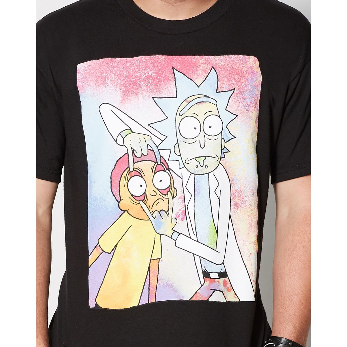 Neon Rick and Morty T Shirt BLACK