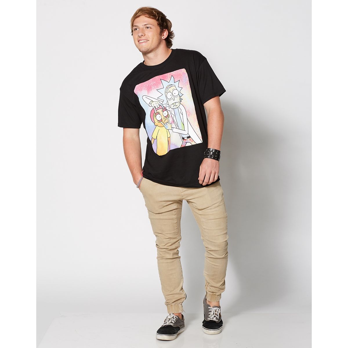 Neon Rick and Morty T Shirt BLACK